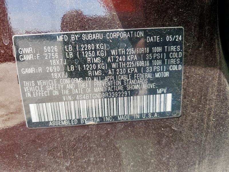 2024 SUBARU OUTBACK LI 4S4BTGND9R3292291