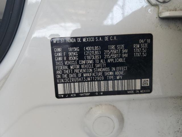 2018 HONDA HR-V EXL 3CZRU5H73JM712909
