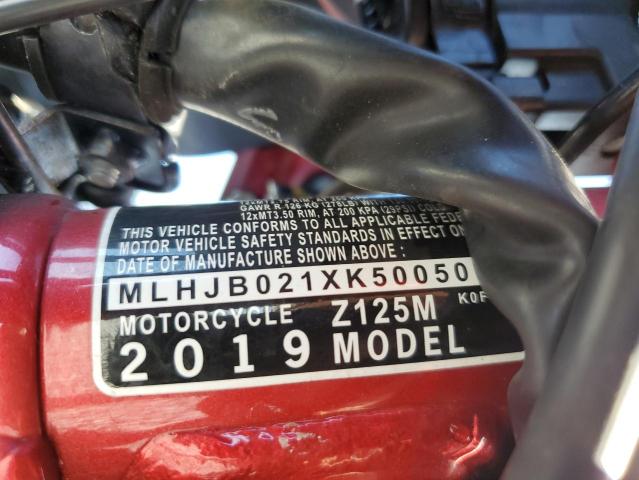2019 HONDA Z125 M MLHJB021XK5005066