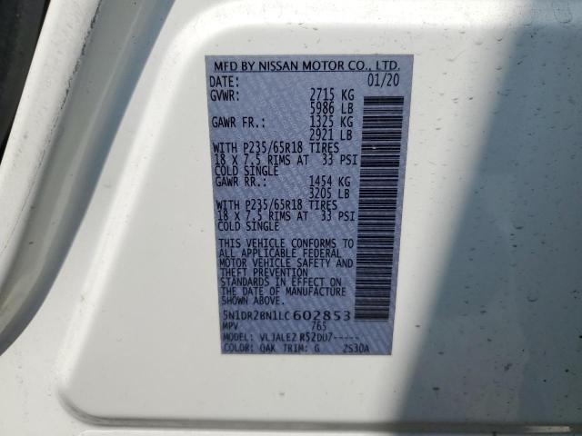2020 NISSAN PATHFINDER - 5N1DR2BN1LC602853