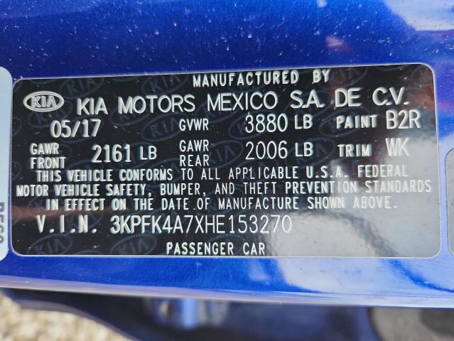 2017 KIA FORTE LX 3KPFK4A7XHE153270