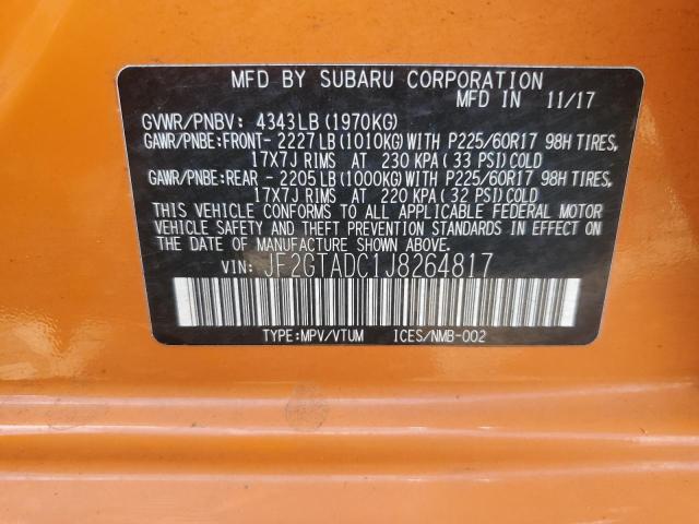2018 SUBARU CROSSTREK - JF2GTADC1J8264817
