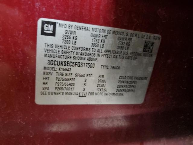 2015 CHEVROLET SILVERADO - 3GCUKSEC5FG317500