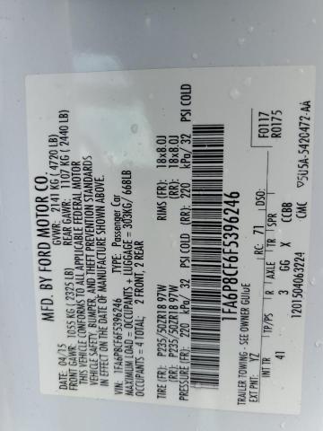 2015 FORD MUSTANG GT - 1FA6P8CF6F5396246