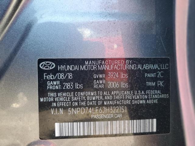 2018 HYUNDAI ELANTRA SE - 5NPD74LF6JH322151