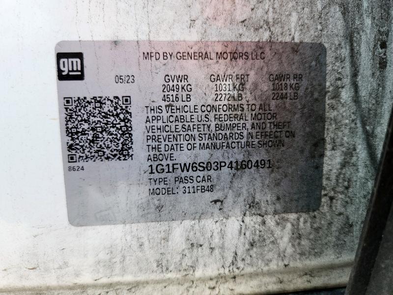 2023 CHEVROLET BOLT EV 1L - 1G1FW6S03P4160491