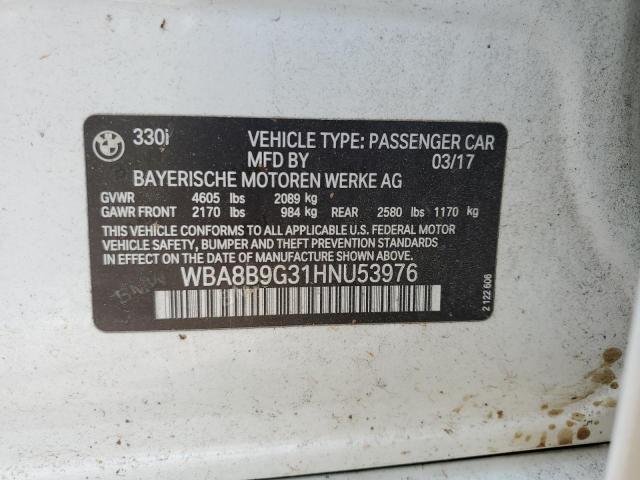 2017 BMW 330 I WBA8B9G31HNU53976