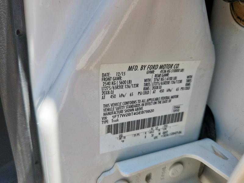 2016 FORD F250 SUPER - 1FT7W2BT4GEB75820