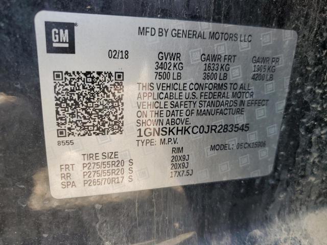 2018 CHEVROLET SUBURBAN K 1GNSKHKC0JR283545