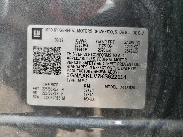 2019 CHEVROLET EQUINOX LT - 3GNAXKEV7KS622114