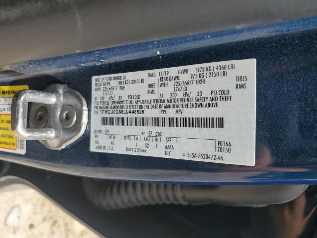 2020 FORD ESCAPE SE - 1FMCU0G66LUA48526