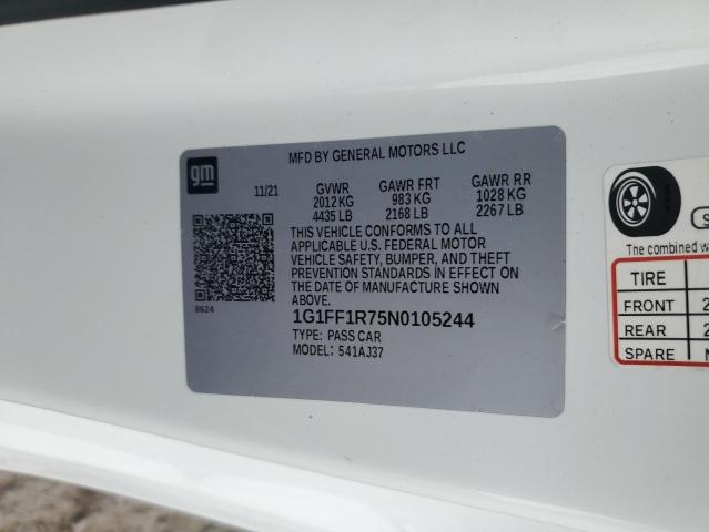 2022 CHEVROLET CAMARO LT1 1G1FF1R75N0105244