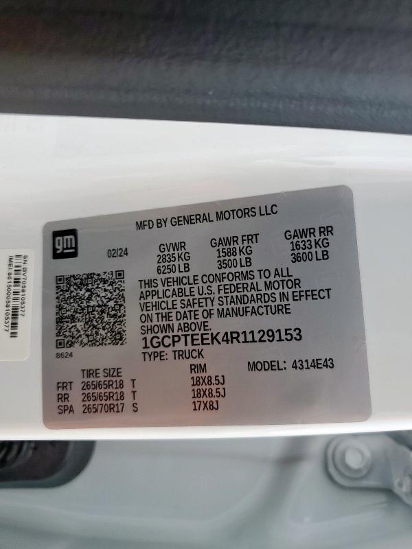 2024 CHEVROLET COLORADO T 1GCPTEEK4R1129153