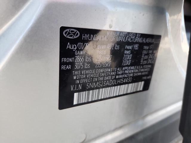 2020 HYUNDAI SANTA FE SE 5NMS23AD0LH154430