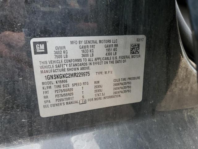 2017 CHEVROLET SUBURBAN K - 1GNSKGKC2HR229975
