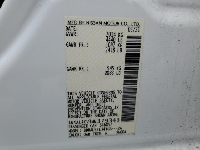 2021 NISSAN ALTIMA SR 1N4AL4CV3MN379343