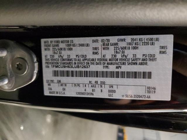 2020 FORD ESCAPE SEL - 1FMCU9H63LUB12637