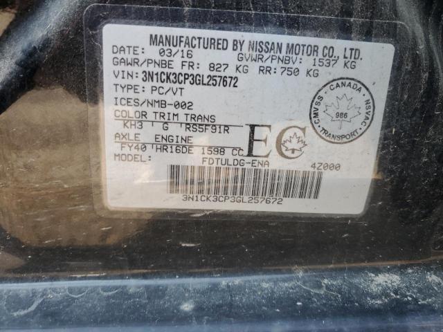 2016 NISSAN MICRA 3N1CK3CP3GL257672