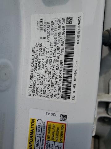2022 HONDA CIVIC TOUR 2HGFE1F90NH316963