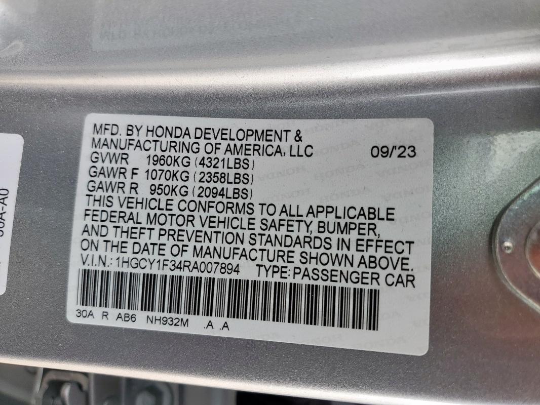2024 HONDA ACCORD EX 1HGCY1F34RA007894