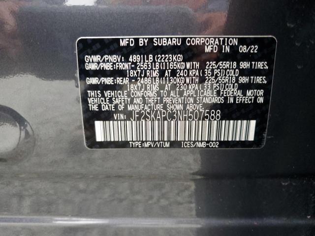 2022 SUBARU FORESTER L JF2SKAPC3NH507588