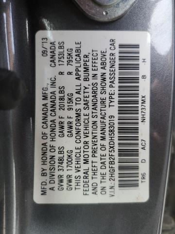 2013 HONDA CIVIC LX - 2HGFB2F5XDH583019