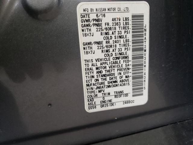 2016 NISSAN ROGUE S - JN8AT2MV3GW143615