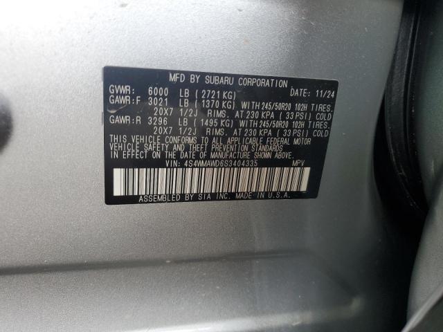 2025 SUBARU ASCENT ONY 4S4WMAWD6S3404335
