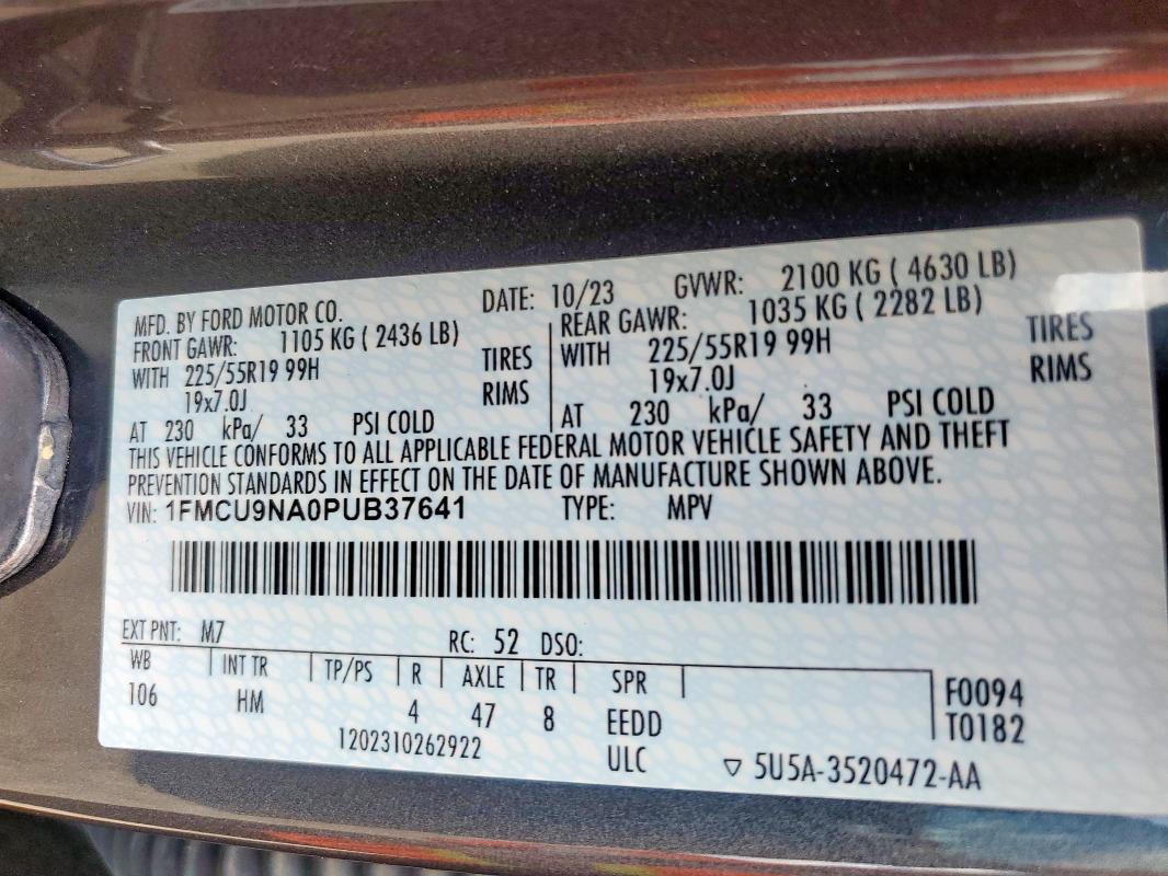 2023 FORD ESCAPE ST 1FMCU9NA0PUB37641
