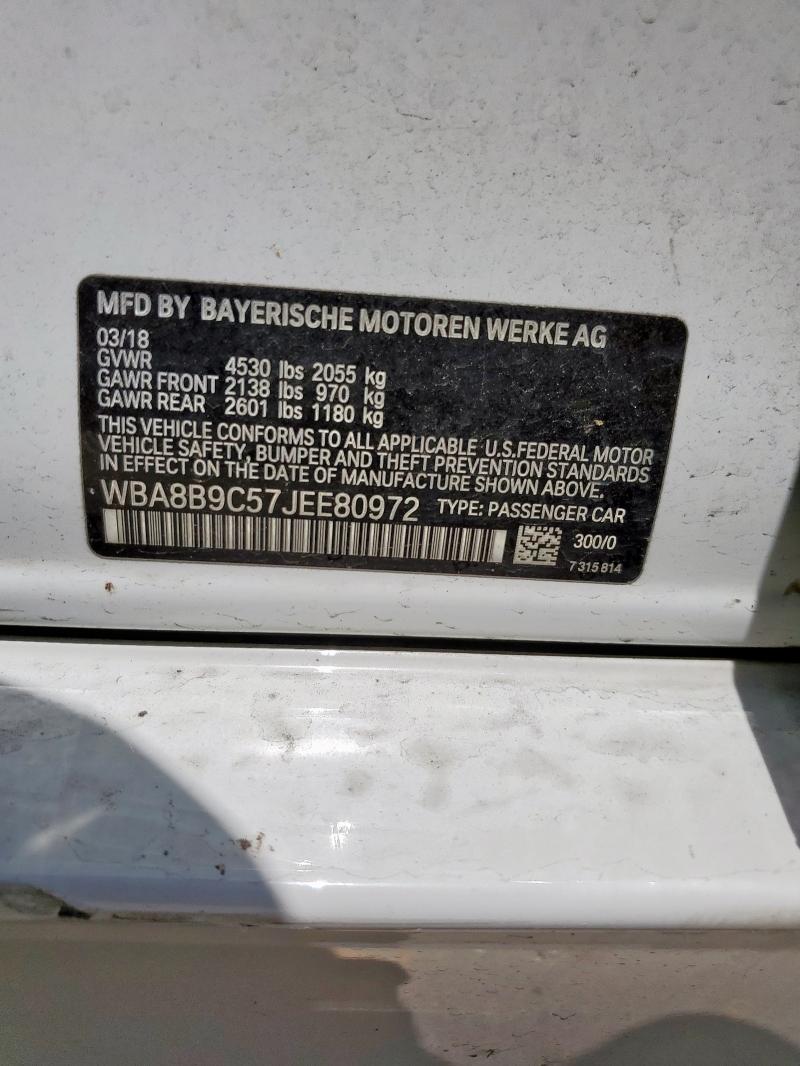2018 BMW 330 I WBA8B9C57JEE80972