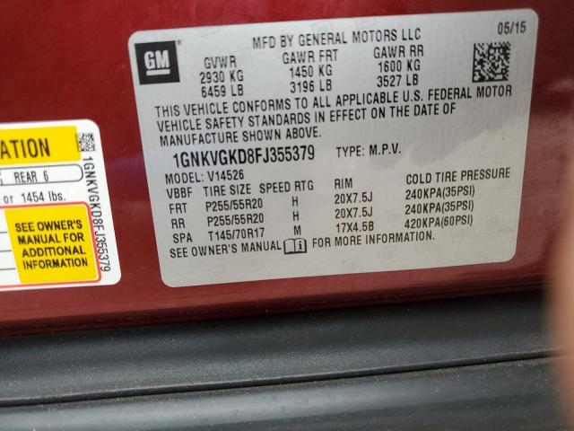 2015 CHEVROLET TRAVERSE L - 1GNKVGKD8FJ355379