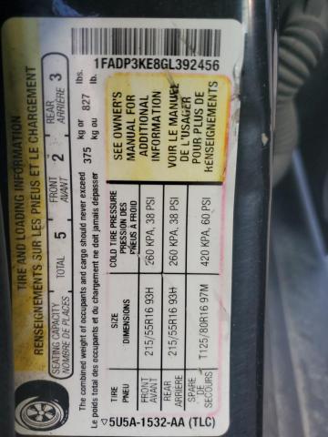 2016 FORD FOCUS SE 1FADP3KE8GL392456