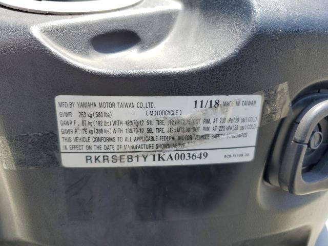 2019 YAMAHA YW125 RKRSEB1Y1KA003649