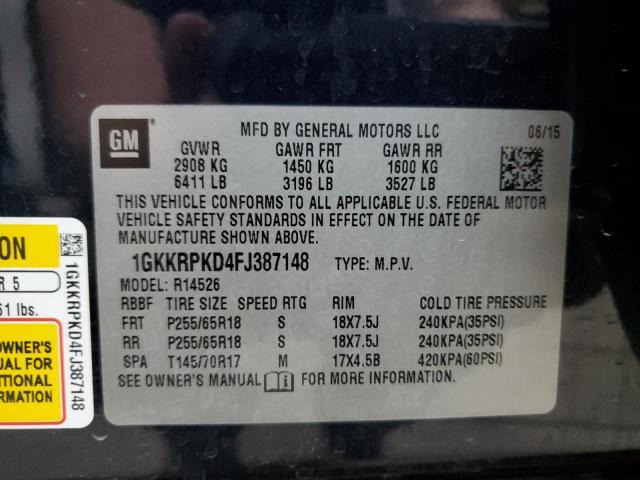 2015 GMC ACADIA SLE 1GKKRPKD4FJ387148