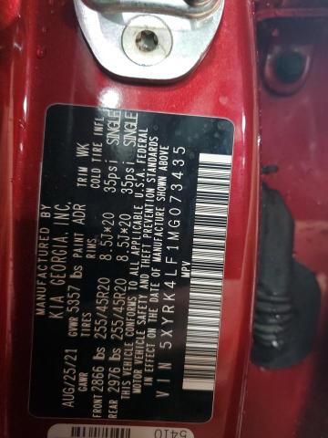 2021 KIA SORENTO SX 5XYRK4LF1MG073435