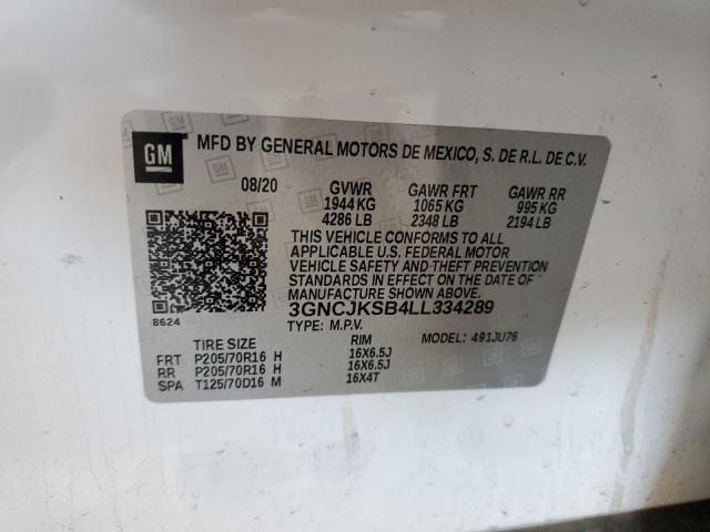 2020 CHEVROLET TRAX LS 3GNCJKSB4LL334289