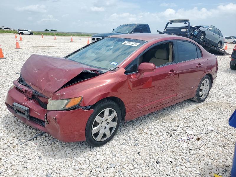 HONDA CIVIC LX 2008 burgundy  gas 1HGFA16598L118883 photo #1