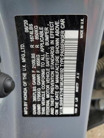 2021 HONDA CIVIC EX SHHFK7H61MU400192