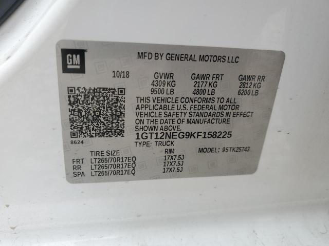 2019 GMC SIERRA K25 1GT12NEG9KF158225