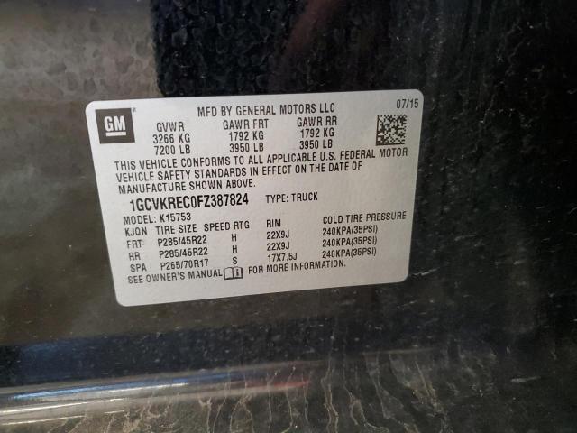 2015 CHEVROLET SILVERADO - 1GCVKREC0FZ387824