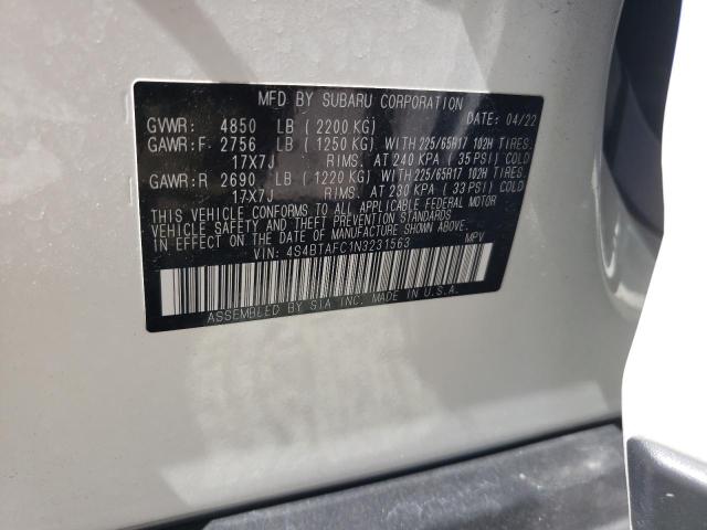 2022 SUBARU OUTBACK PR 4S4BTAFC1N3231563