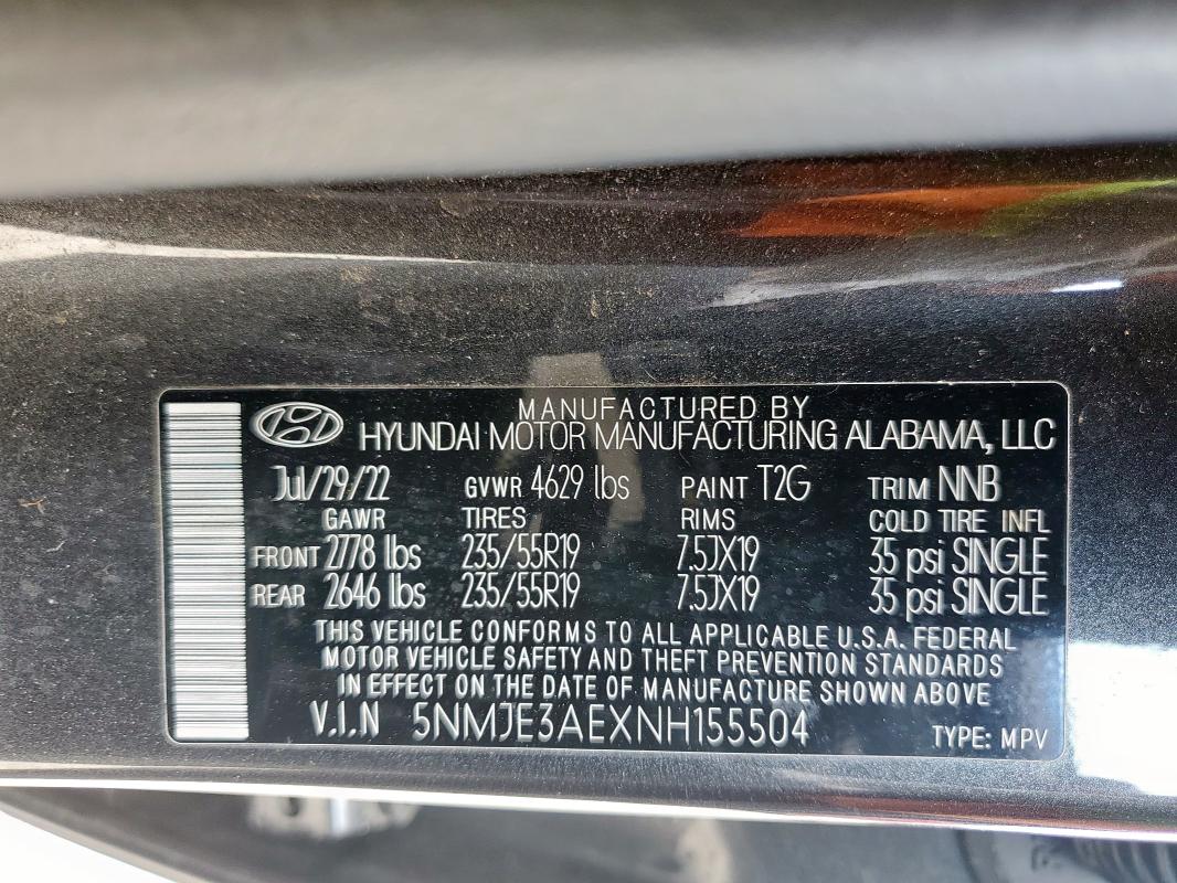 2022 HYUNDAI TUCSON LIM - 5NMJE3AEXNH155504