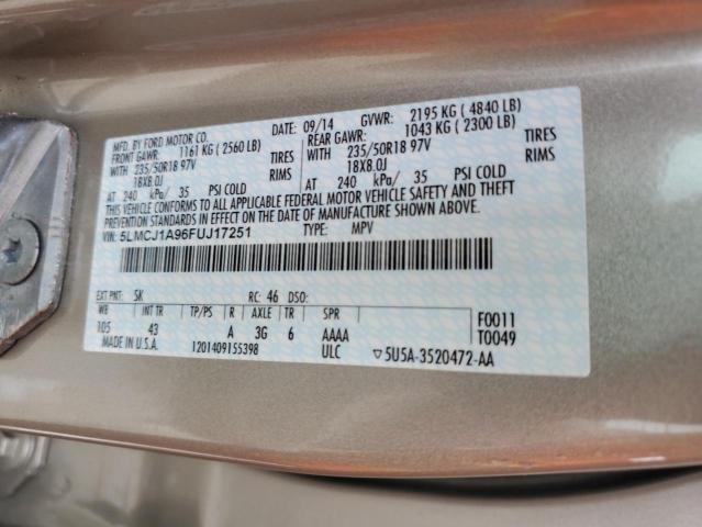 2015 LINCOLN MKC - 5LMCJ1A96FUJ17251