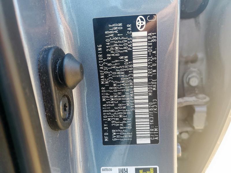 5yfepmae4mp231661 - 2021 Toyota Corolla Le - #61367815
