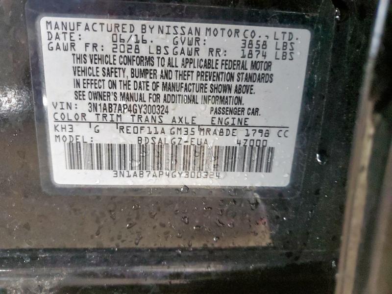 2016 NISSAN SENTRA S - 3N1AB7AP4GY300324