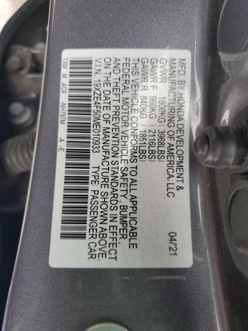 2021 HONDA INSIGHT EX 19XZE4F50ME010933