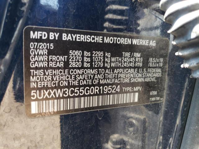 2016 BMW X4 XDRIVE2 5UXXW3C55G0R19524