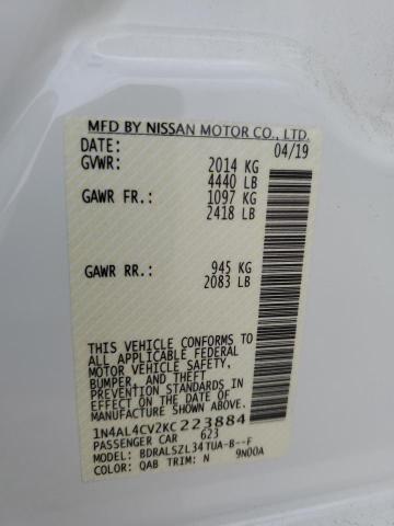 2019 NISSAN ALTIMA SR 1N4AL4CV2KC223884