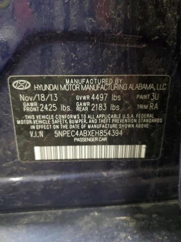 5NPEC4ABXEH854394 2014 HYUNDAI SONATA