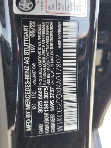 2022 MERCEDES-BENZ EQS SEDAN W1KCG2DBXNA017802